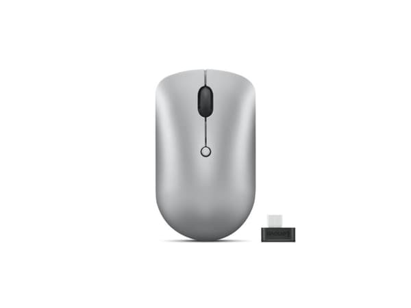 Lenovo - Hiiri - kompakti - oikea- ja vasenkätinen - optinen - 4 painiketta - langaton - 2,4 GHz - langaton USB-C-vastaanotin - pilvenharmaa - ruskea