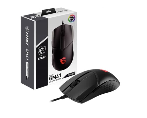 MSI CLUTCH GM41 LIGHTWEIGHT V2 - Mus - optisk - 6 knapper - kablet - USB