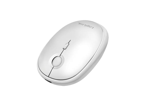 LogiLink ID0205, Ambidextrous, Trådlös RF + Bluetooth, 1600 DPI, Vit