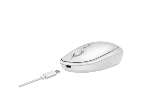 LogiLink ID0205, Ambidextrous, Trådlös RF + Bluetooth, 1600 DPI, Vit