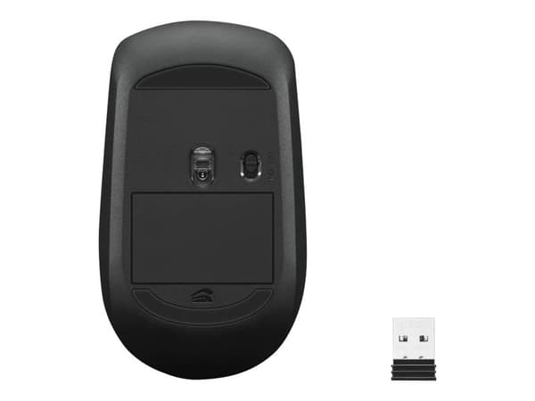Lenovo 400 - Mus - höger- och vänsterhänta - optisk - 3 knappar - trådlös - 2.4 GHz - USB-C trådlös mottagare - svart