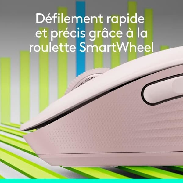 Logitech Signature M650 L trådlös mus - Tyst stor storlek, Bluetooth, programmerbara knappar - rosa