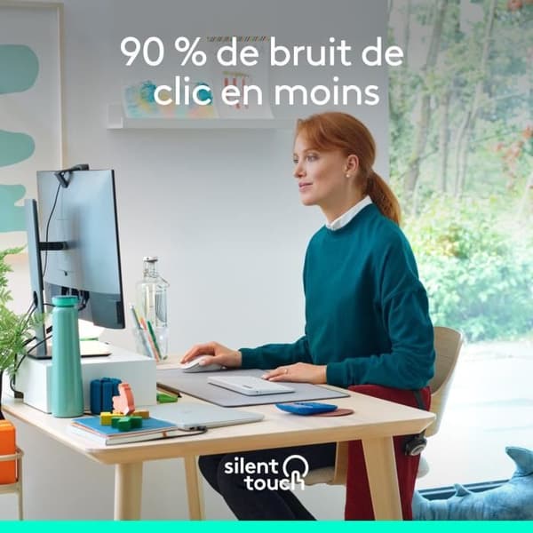 Logitech Signature M650 trådlös mus - Tyst, Bluetooth, programmerbara knappar - Vit