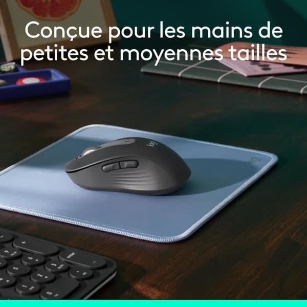Logitech Signature M650 trådlös mus - Tyst, Bluetooth, programmerbara knappar - Grafit