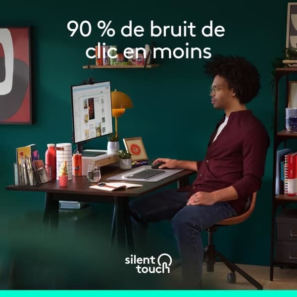 Logitech Signature M650 trådlös mus - Tyst, Bluetooth, programmerbara knappar - Grafit