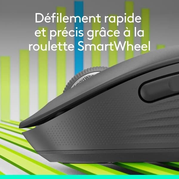 Logitech Signature M650 trådlös mus - Tyst, Bluetooth, programmerbara knappar - Grafit