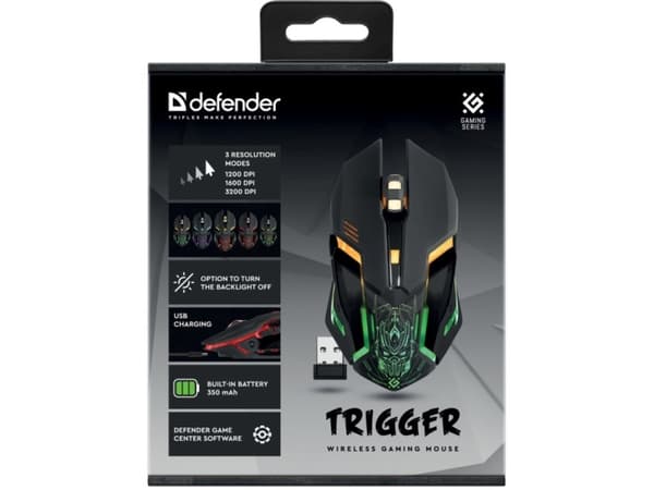 DEFENDER MICE GM-934 TRIGGER OPTIC RF FREE 3200dpi 7P