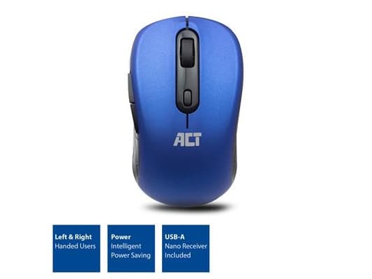 ACT WIRELESS MOUSE1000/1600DPI BLU