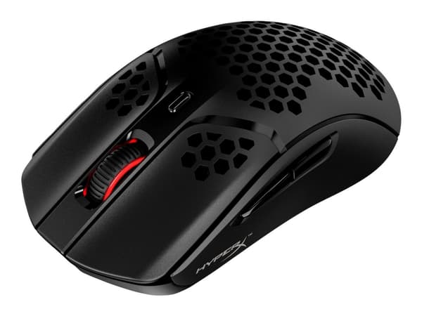 HyperX Pulsefire Haste - Mus - optisk - 6 knapper - trådløs - 2.4 GHz - USB trådløs mottaker - svart - for Victus by HP Laptop 16; Laptop 14, 15, 17;