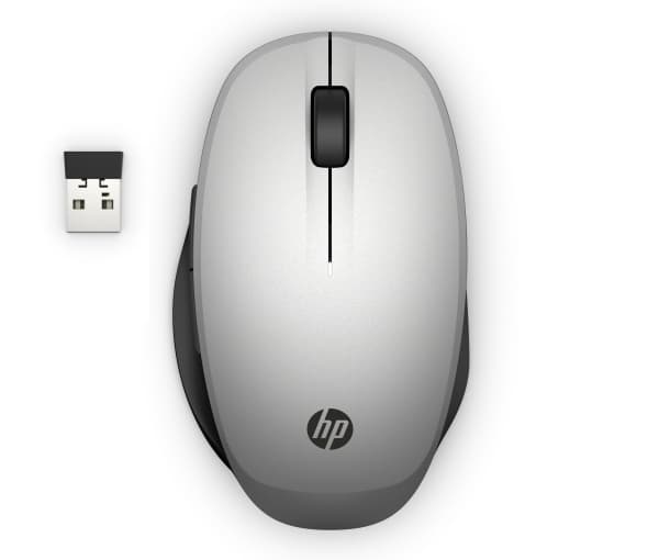 HP Dual Mode - Mus - optisk - trådløs - Bluetooth, 2.4 GHz - USB trådløs mottaker - sølv - for OMEN by HP Laptop 16; ENVY Laptop 13; ENVY x360 Laptop