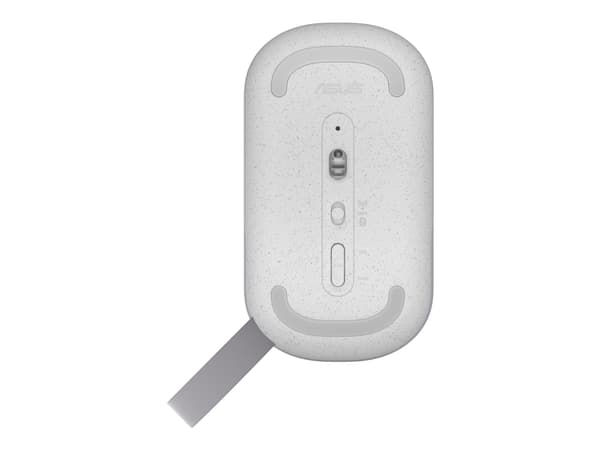 ASUS MD100 - Mus - høyre- og venstrehåndet - optisk - trådløs - 2.4 GHz, Bluetooth 5.0 LE - USB trådløs mottaker - lilladis