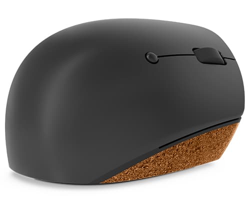 Lenovo Go - Mus - ergonomisk - høyrehendt - blå optisk - 6 knapper - trådløs - 2.4 GHz - USB trådløs mottaker - grå, kork - løsvekt