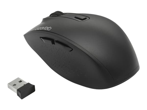 eSTUFF G305 - Mus - högerhänt - optisk - 6 knappar - trådlös - 2.4 GHz, Bluetooth 5.0 - trådlös USB-mottagare - svart