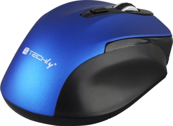 Techly IM 102-WBL, Oikeakätinen, Optinen, Langaton RF, 1600 DPI, Sininen