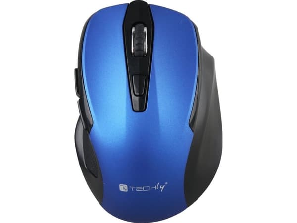 Techly IM 102-WBL, Oikeakätinen, Optinen, Langaton RF, 1600 DPI, Sininen Sininen
