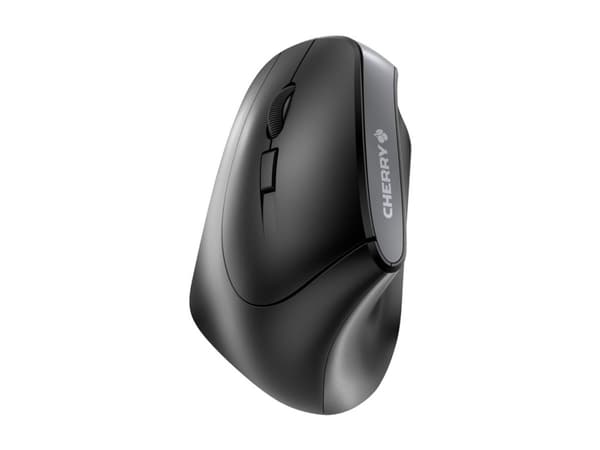 CHERRY MW 4500 LEFT - Mus - ergonomisk - vänsterhänt - optisk - 6 knappar - trådlös - trådlös USB-mottagare - svart