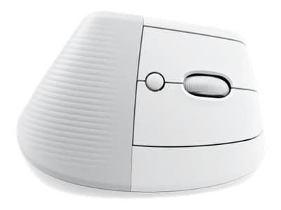 Logitech Lift (høyre) - Vertikal mus - ergonomisk - optisk - 6 knapper - trådløst, ledninger - Bluetooth, 2,4 GHz - trådløs mottaker (USB) - Off-whit