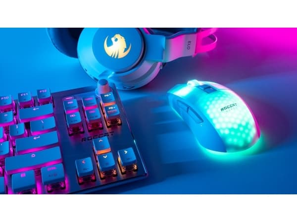 ROCCAT Burst Pro Air, högerhand, Optisk, Trådlös RF + Bluetooth, 19000 DPI, Svart