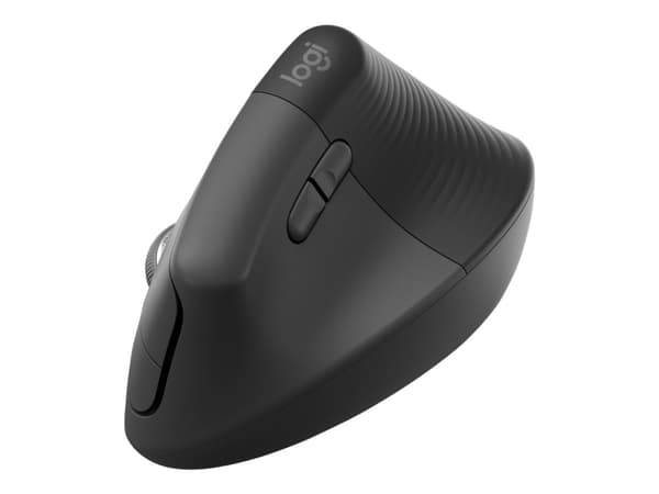 Logitech Lift for Business - Vertikal mus - ergonomisk - venstrehendt - 6 knapper - trådløs - Bluetooth, 2.4 GHz - Logitech Logi Bolt USB-mottaker - Grafitt