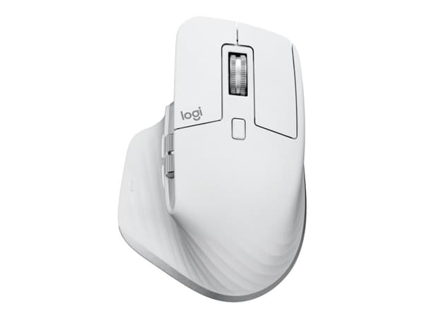 Logitech MX Master 3S - Mus - laser - 7 knapper - trådløs - Bluetooth, 2,4 GHz - Logitech BOLT-mottaker - Blekgrå