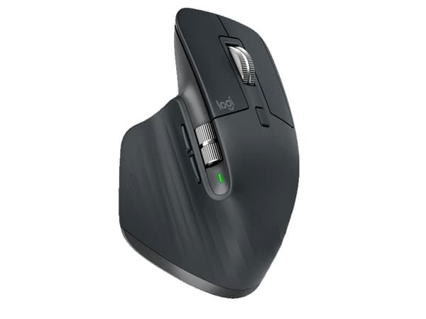 Logitech MX Master 3S - Mus - laser - 7 knappar - trådlös - Bluetooth, 2,4 GHz - Logitech BOLT-mottagare - grafit grafit