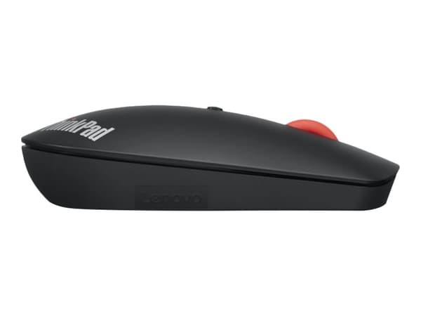 Lenovo ThinkPad Silent - Mus - höger- och vänsterhänta - optisk blå - 3 knappar - trådlös - Bluetooth 5.0 - svart - brun låda