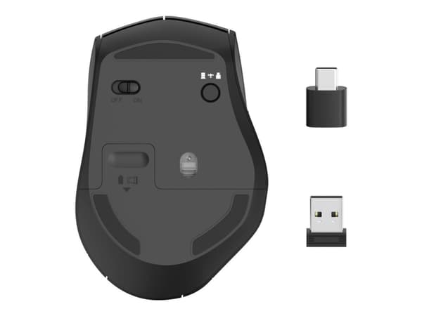 Hama MW-600 - Mus - högerhänt - optisk - 6 knappar - trådlös - USB/USB-C trådlösa mottagare - svart, antracit