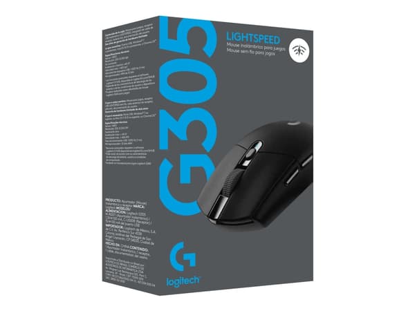 Logitech G G305 - Mus - optisk - 6 knapper - trådløs - 2.4 GHz - USB trådløs mottaker - svart