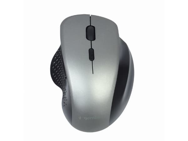 Gembird MUSW-6B-02-BG - Mus - ergonomisk - optisk - 6 knappar - trådlös - 2.4 GHz - trådlös USB-mottagare - svart, rymdgrå - presentask med transpare