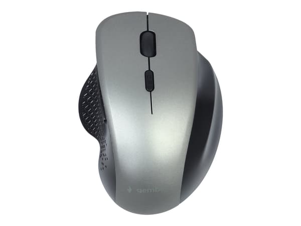 Gembird MUSW-6B-02-BG - Mus - ergonomisk - optisk - 6 knappar - trådlös - 2.4 GHz - trådlös USB-mottagare - svart, rymdgrå - presentask med transpare Svart, Silver