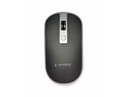 Gembird MUSW-4B-06-BS - Mus - optisk - 4 knappar - trådlös - 2.4 GHz - trådlös USB-mottagare - svart silver - blåsa