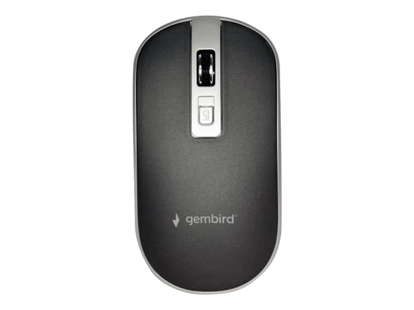 Gembird MUSW-4B-06-BS - Mus - optisk - 4 knapper - trådløs - 2.4 GHz - trådløs modtager (USB) - sort-sølv - blisteri Sininen, Hopea