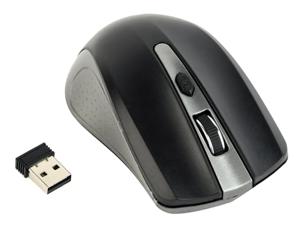 Gembird MUSW-4B-04-GB - Mus - optisk - 4 knappar - trådlös - 2.4 GHz - trådlös USB-mottagare - svart, rymdgrå - blåsa