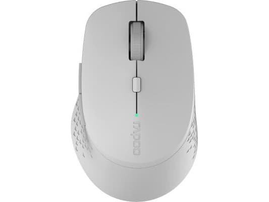 Rapoo M300 Silent - Mus - optisk - 7 knappar - trådlös - 2.4 GHz, Bluetooth 4.0, Bluetooth 3.0 - trådlös USB-mottagare - grå