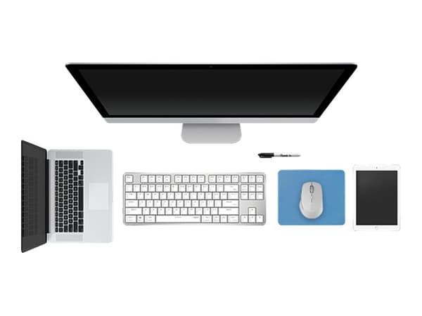 Rapoo M300 Silent - Mus - optisk - 7 knappar - trådlös - 2.4 GHz, Bluetooth 4.0, Bluetooth 3.0 - trådlös USB-mottagare - grå Grå