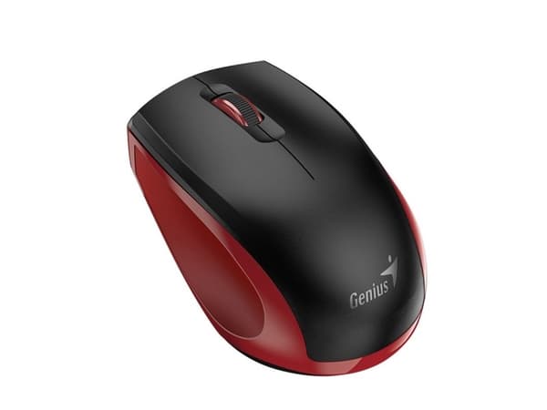 Genius NX-8006S, Ambidekstriøs, BlueEye, RF kabel-fri, 1200 DPI, Sort, Rød Sort, Rød