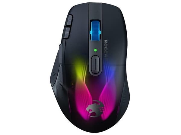 ROCCAT Kone XP Air, högerhand, Optisk, RF Wireless + Bluetooth + USB Type-A, 19000 DPI, Svart