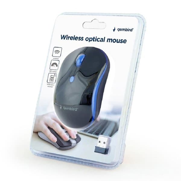 MUS USB OPTICAL WRL SVART/BLÅ MUSW-4B-03-B GEMBIRD