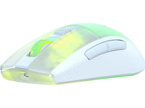ROCCAT Burst Pro Air, Ambidextrous, Optisk, RF Wireless + USB Type-C, 19000 DPI, Vit