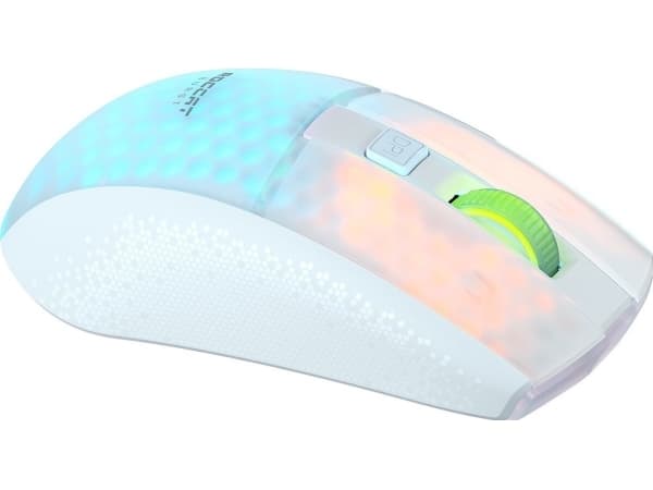 ROCCAT Burst Pro Air, Ambidextrous, Optisk, RF Wireless + USB Type-C, 19000 DPI, Vit
