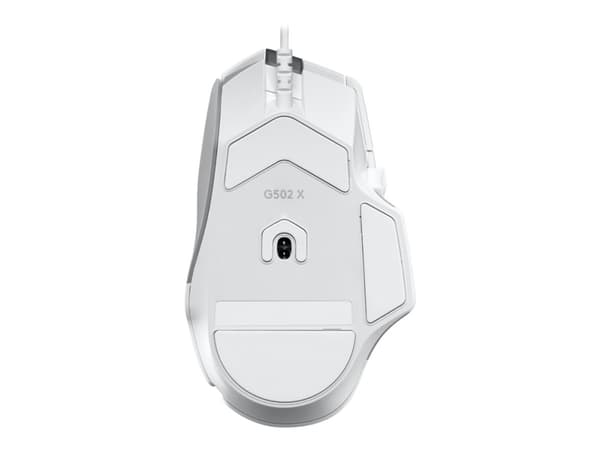 Logitech G502 X - Mus - optisk - 13 knapper (LIGHTFORCE-brytere) - kabling (USB) - Hero 25K sensor - Hvid