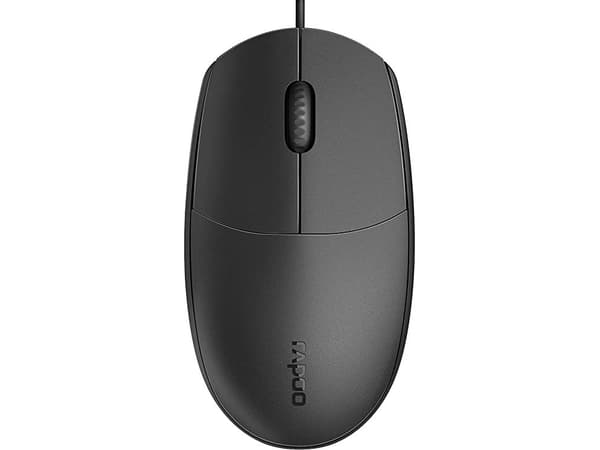 Rapoo N100, Molempikätinen, Optinen, USB A-tyyppi, 1600 DPI, Musta