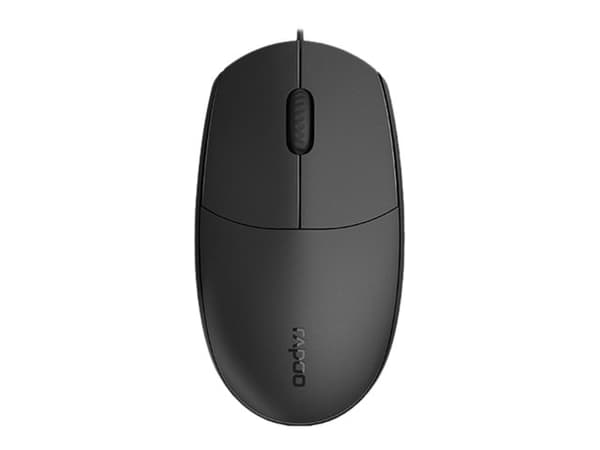 Rapoo N100, Molempikätinen, Optinen, USB A-tyyppi, 1600 DPI, Musta