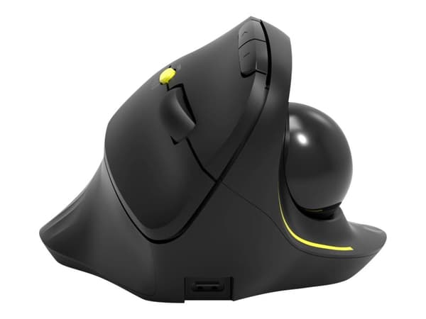 PORT Connect Professional - Vertikal mus - ergonomisk - with trackball - högerhänt - optisk - 5 knappar - trådlös - 2.4 GHz, Bluetooth 3.0, Bluetooth