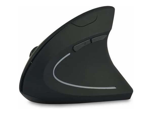 Acer - Mus - ergonomisk - vertikal - högerhänt - optisk - 6 knappar - trådlös - 2.4 GHz - trådlös USB-mottagare - svart