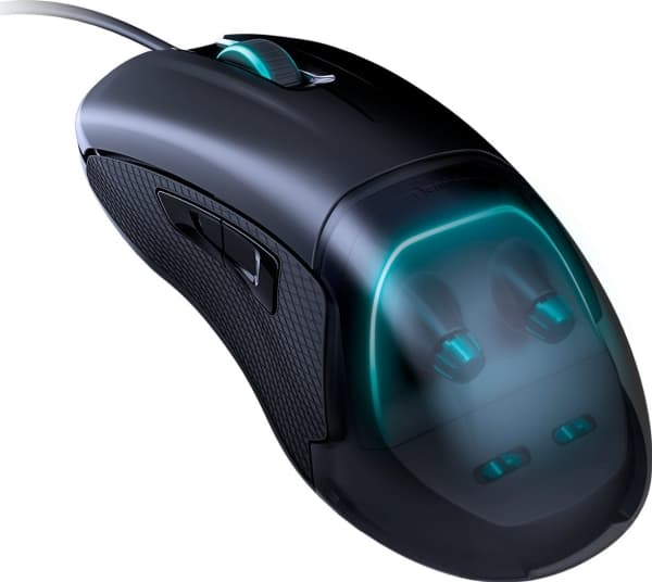 NACON PCGM-500ES, Molempikätinen, Optinen, USB A-tyyppi, 6400 DPI, Musta