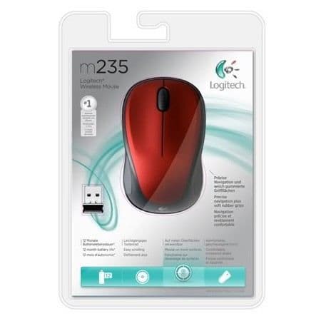 Mus - Trådlös - Logitech - M235 - Röd