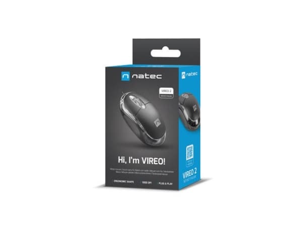 NATEC Vireo 2, Optisk, USB Type-A, 1000 DPI