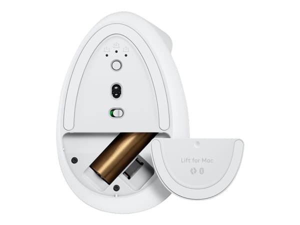 Logitech Lift (for Mac) - Vertikal mus - ergonomisk - optisk - 6 knapper - trådløs, kabel - Bluetooth, 2,4 GHz - trådløs mottaker (USB) - Blekgrå