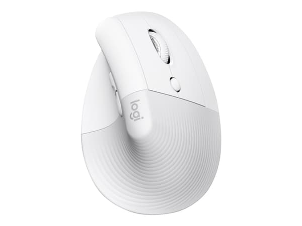Logitech Lift (for Mac) - Vertikal mus - ergonomisk - optisk - 6 knapper - trådløs, kabel - Bluetooth, 2,4 GHz - trådløs mottaker (USB) - Blekgrå